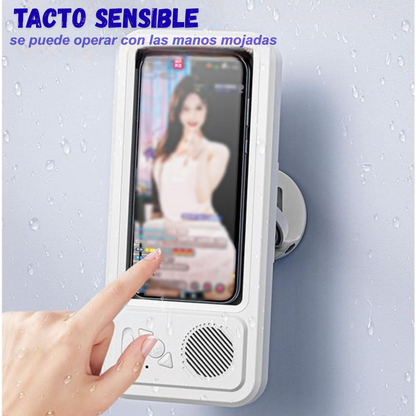 Soporte de telefono de ducha con altavoz